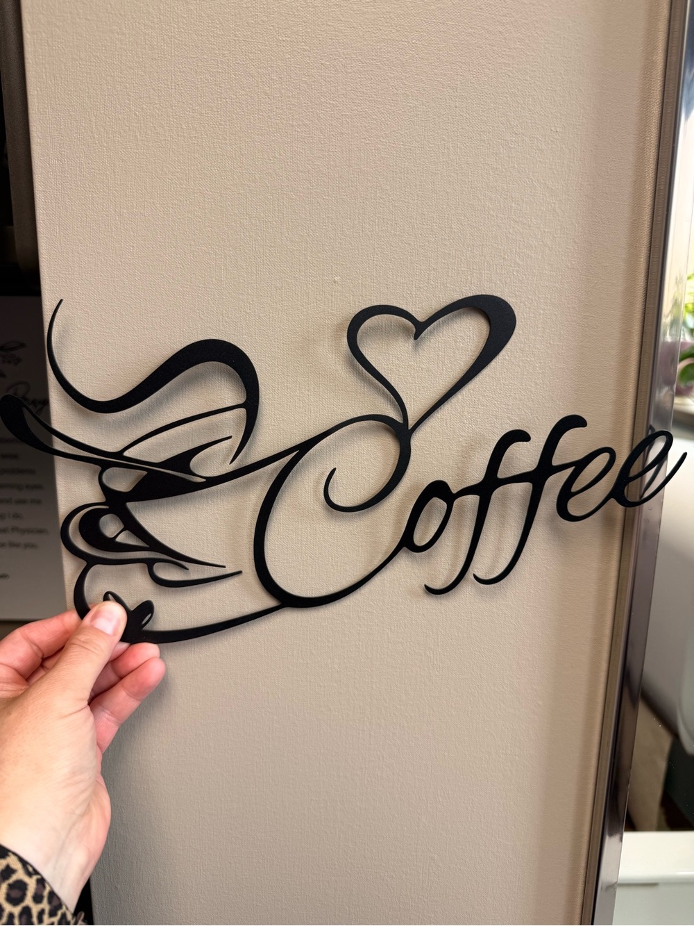 Black 'Coffee' Decorative Wall Sign - Modern Script Accent